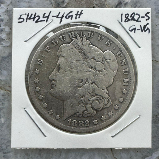 1882-S US 90% Morgan Silver Dollar G-VG #51424-4GH