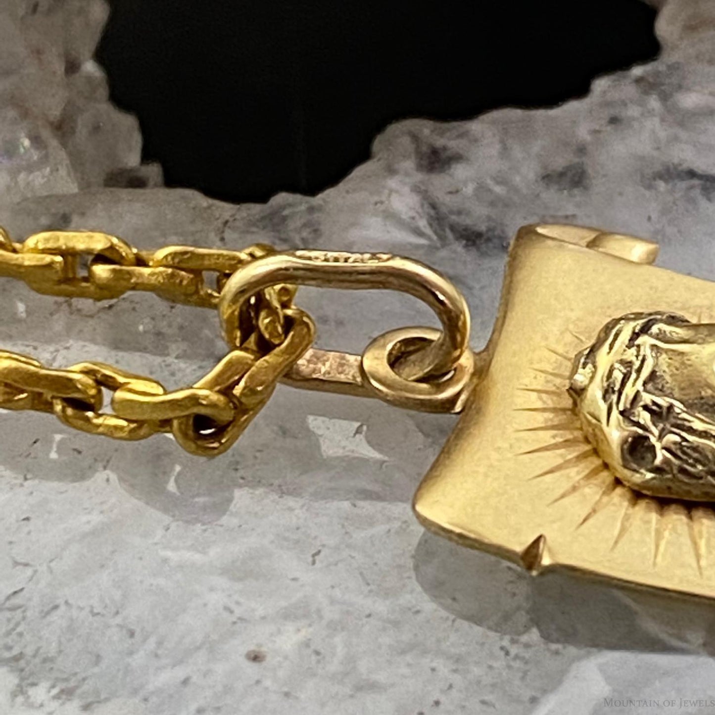 14K Yellow Gold Jesus and the Holy Scrolls Unisex Pendant