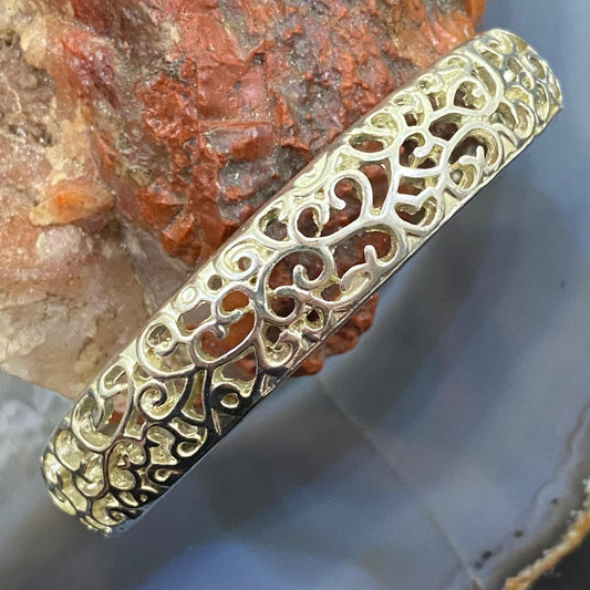 Ornate Sterling Silver Fashion Cuff Bracelet For Women
