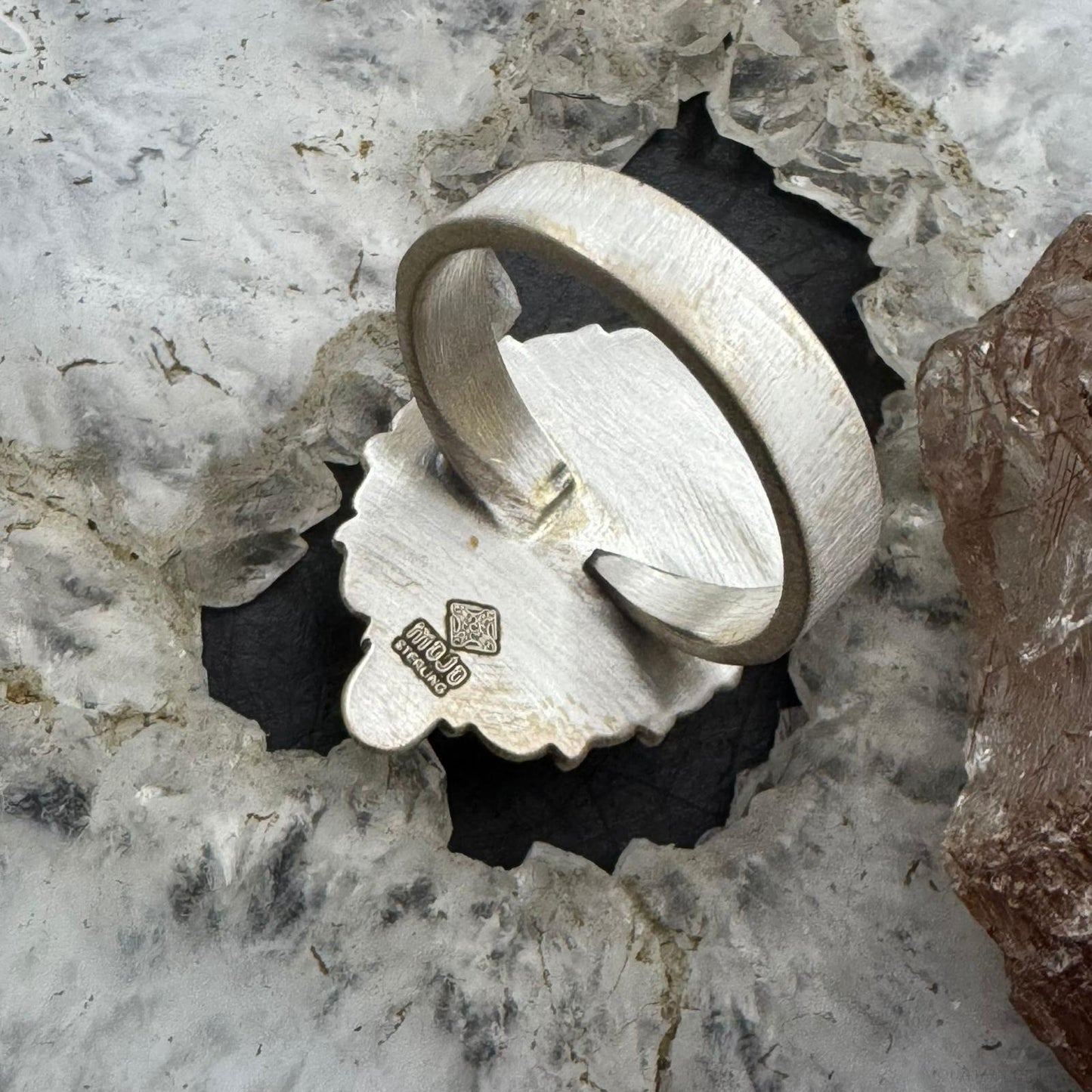 Sterling Silver Southwestern Style Palamino Decorated Adjustable Ring For Women