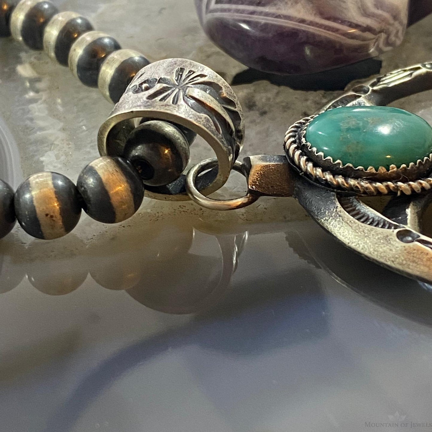 Eva & Linberg Billah Sterling Silver Turquoise Decorated Naja Unisex Pendant #23