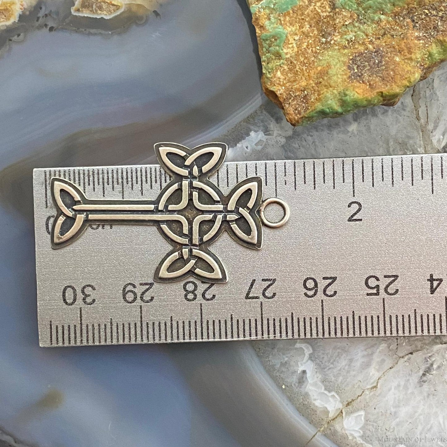 Vintage Signed Anderson Sterling Silver Overlay Celtic Cross Unisex Pendant
