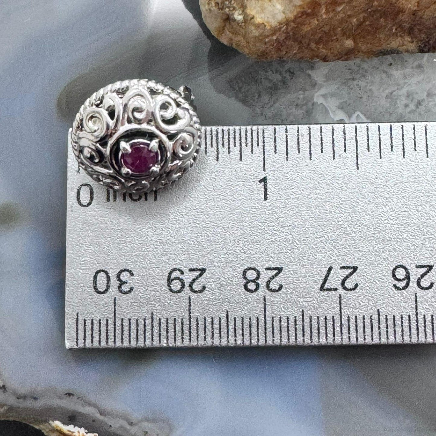 Carolyn Pollack Sterling Silver Faceted Round Ruby Omega Back Stud Earrings For Women