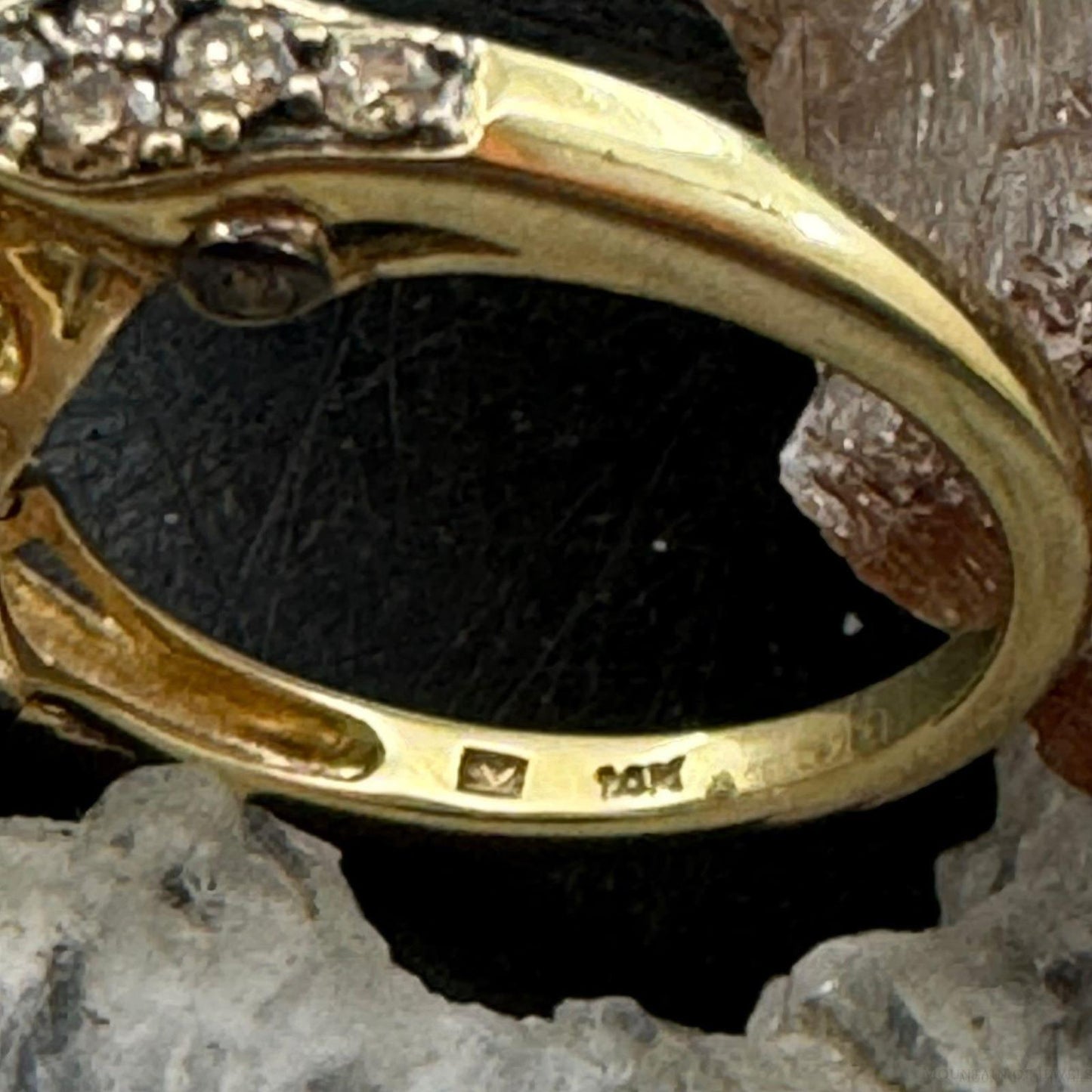 Le Vian 14K Yellow Gold Ring with Cushion Cabochon Smoky Quartz and Diamonds