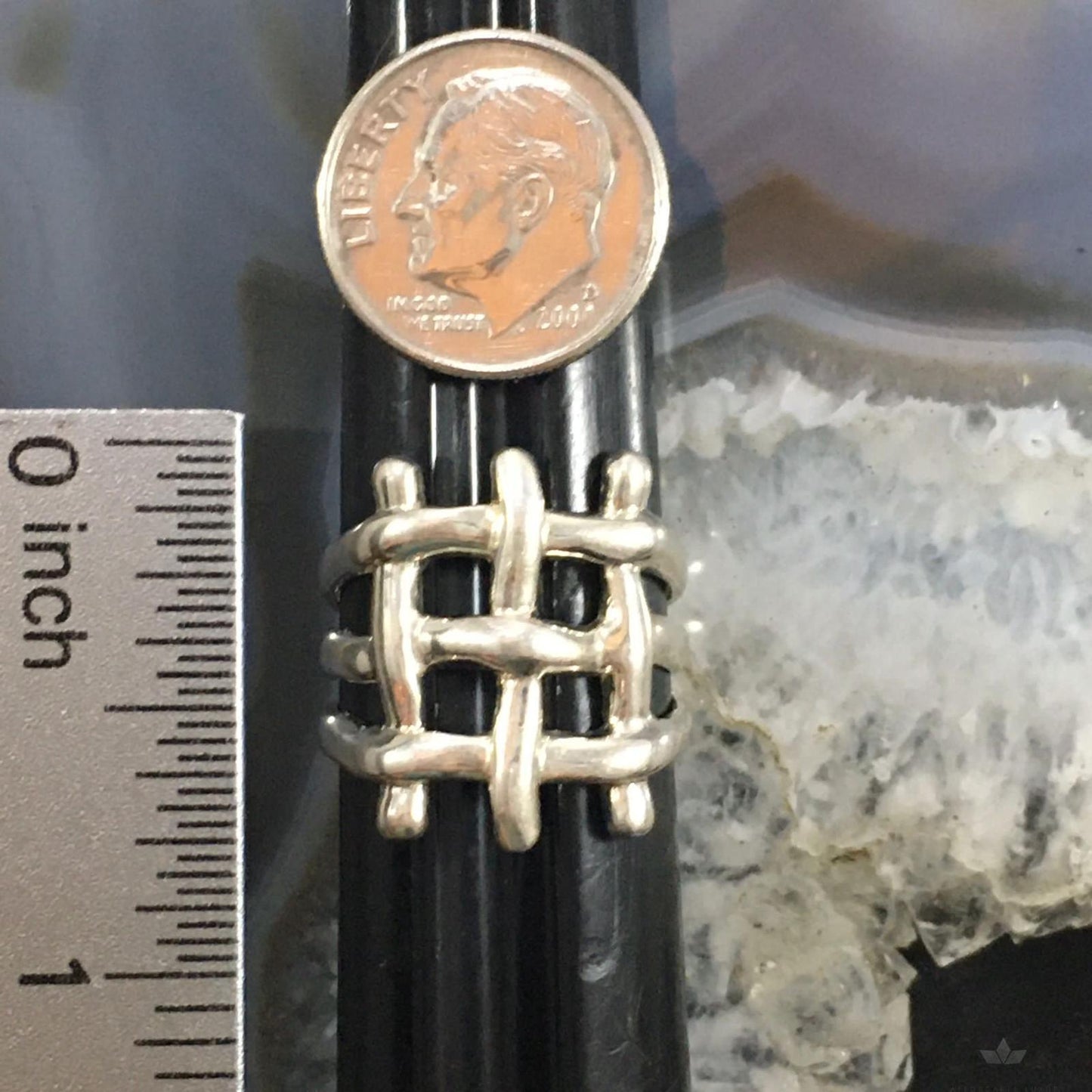 Carolyn Pollack Southwestern Style Sterling Silver Lattice Ring For Women