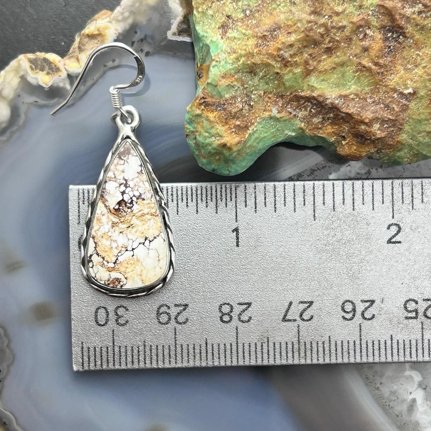 Sterling Silver Southwestern Style Teardrop Wild Horse Dangle Earrings For Women