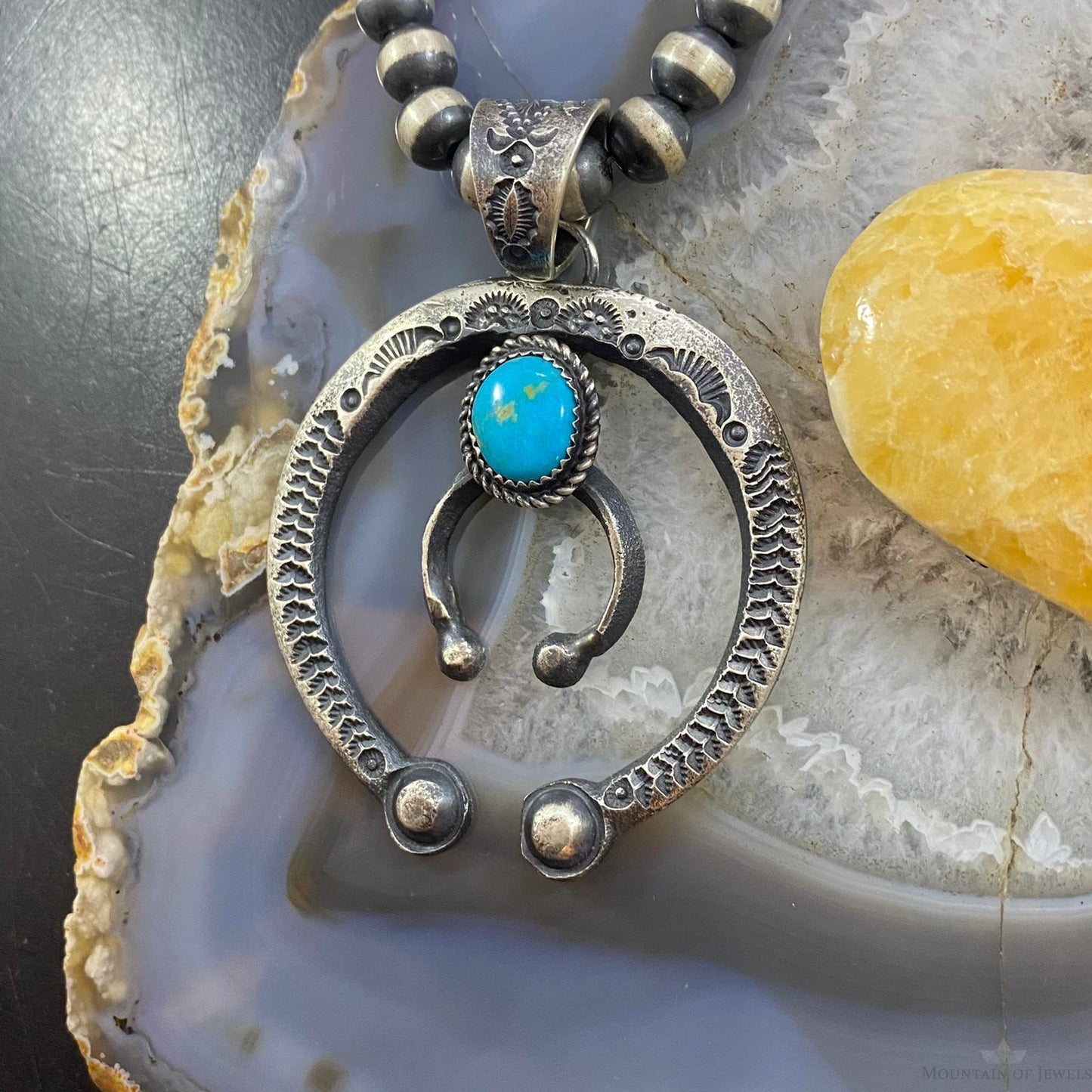 Eva & Linberg Billah Sterling Silver Turquoise Decorated Naja Unisex Pendant #21