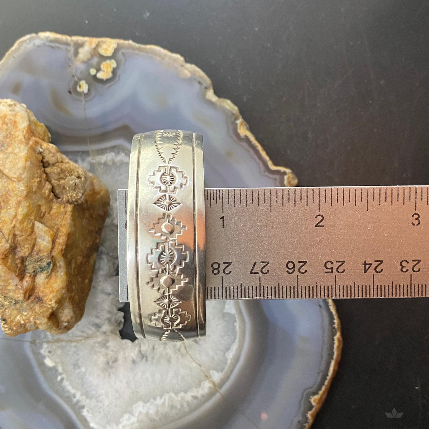 Vintage Native American Sterling Stamped With SW Motifs Bracelet For Women