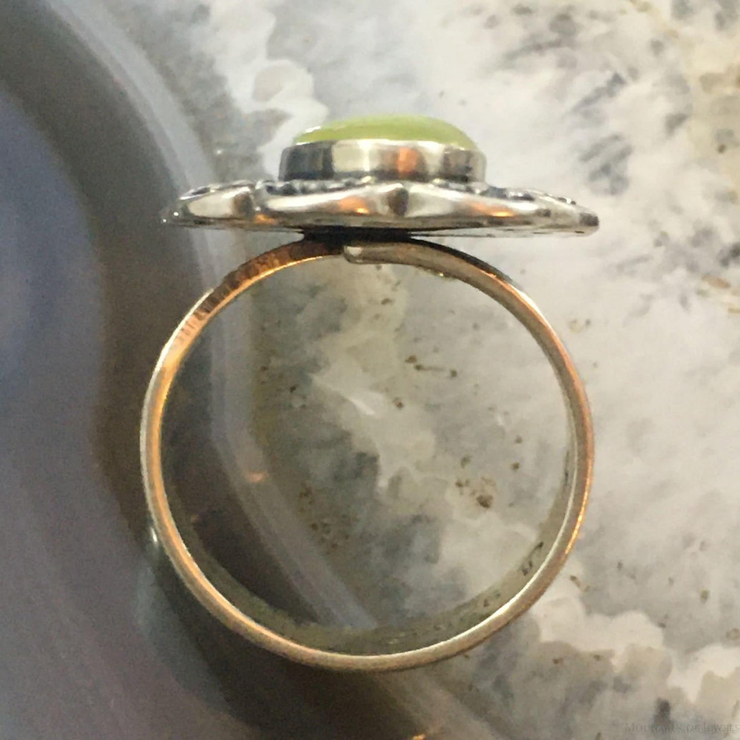 Carolyn Pollack Southwestern Style Sterling Silver Variscite Adjustable Ring For Women
