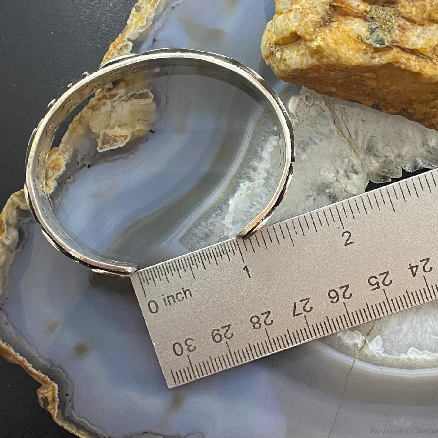 Alex Sanchez Native American Sterling Silver Petroglyph Bracelet For Women #8