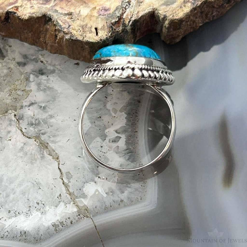 Sterling Silver Southwestern Style Teardrop Shattuckite Decorated Ring Size 7 For Women