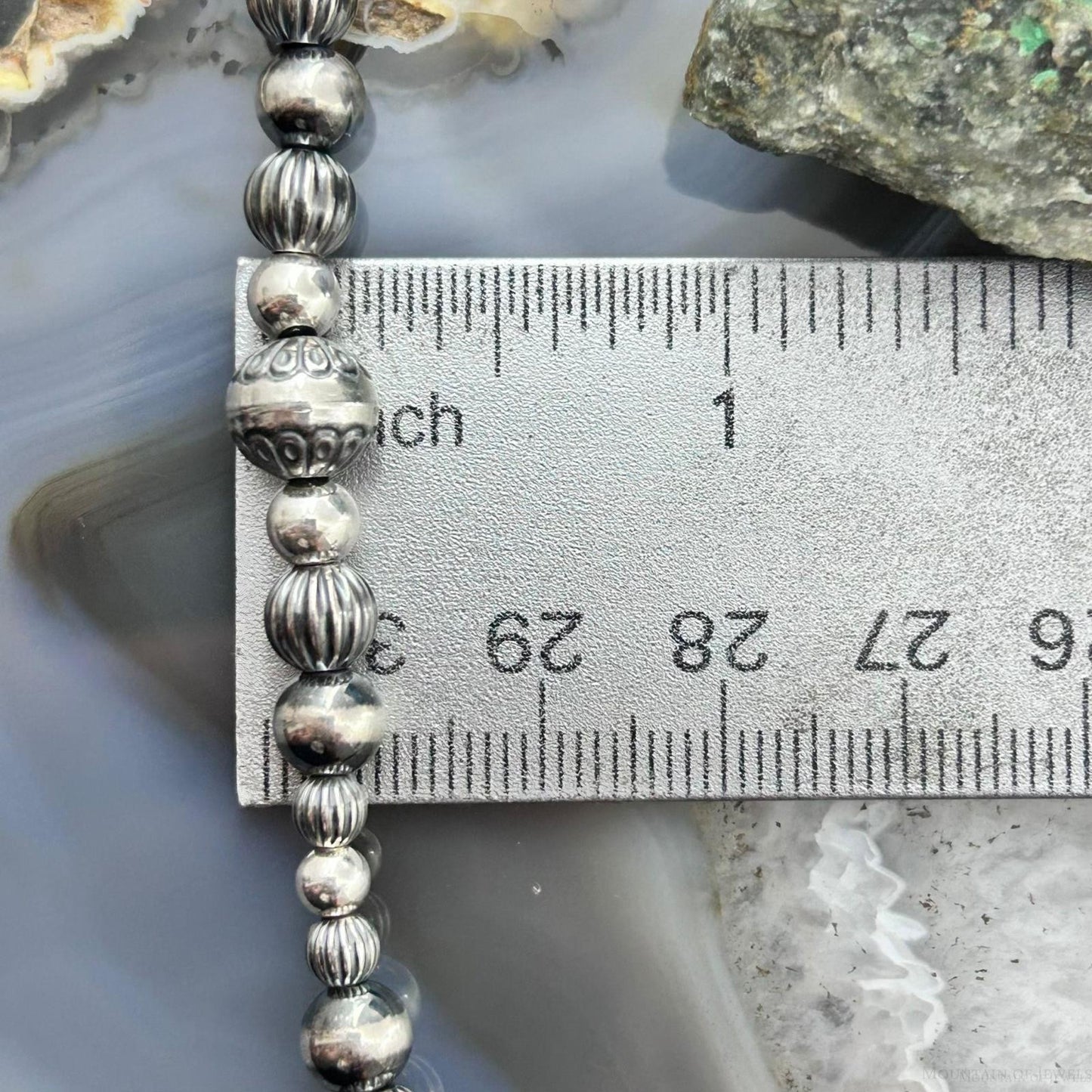 Carolyn Pollack Sterling Silver Navajo Pearl Style Beads Bracelet 7" w/Toggle For Women