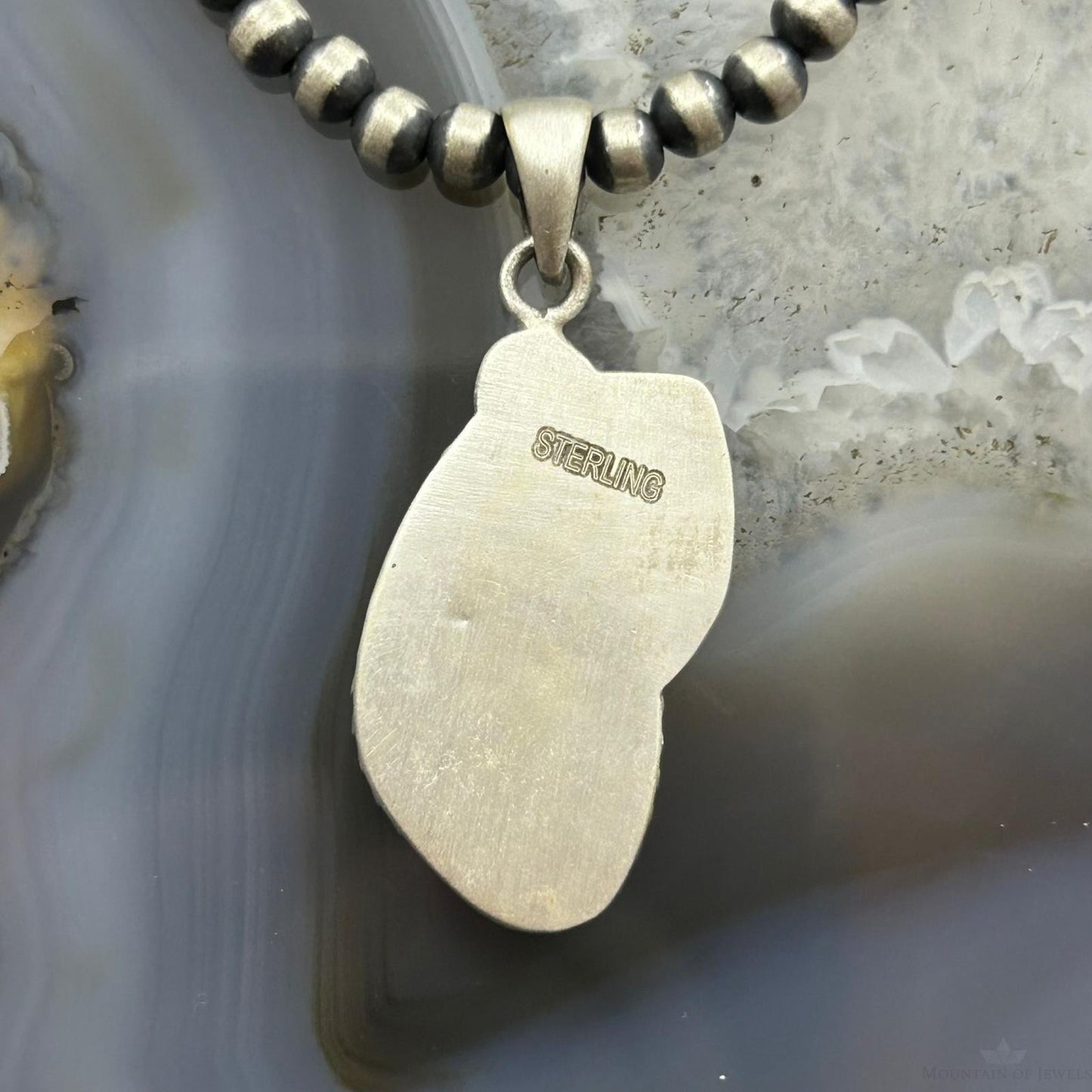 Sterling Silver Southwestern Style Triangular Golden Hill Turquoise Pendant For Women