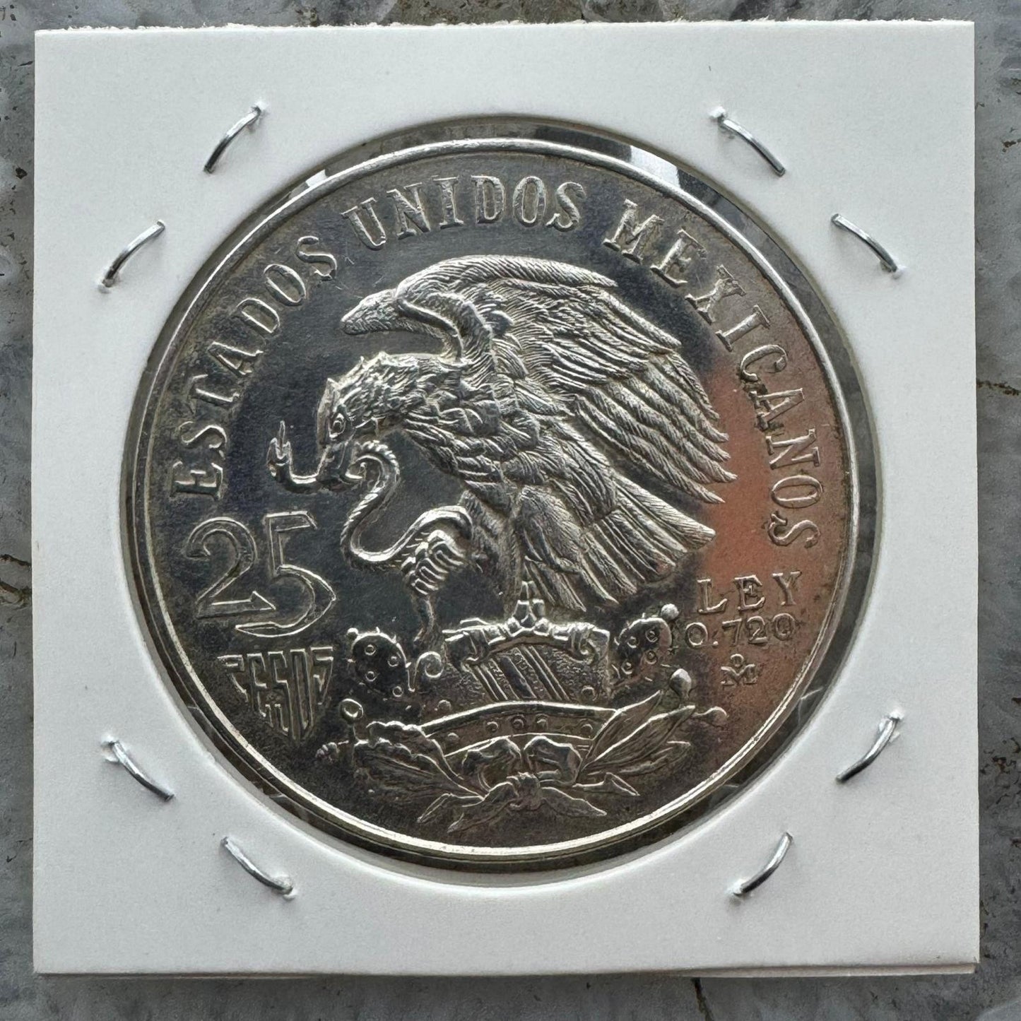 1968 Mexico 72% Silver Olympic Games 25 Pesos VF-XF #7725-1