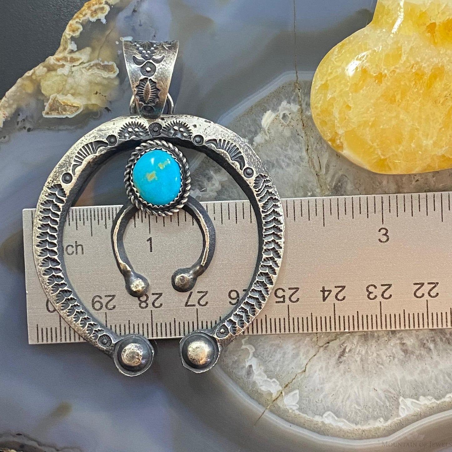 Eva & Linberg Billah Sterling Silver Turquoise Decorated Naja Unisex Pendant #21