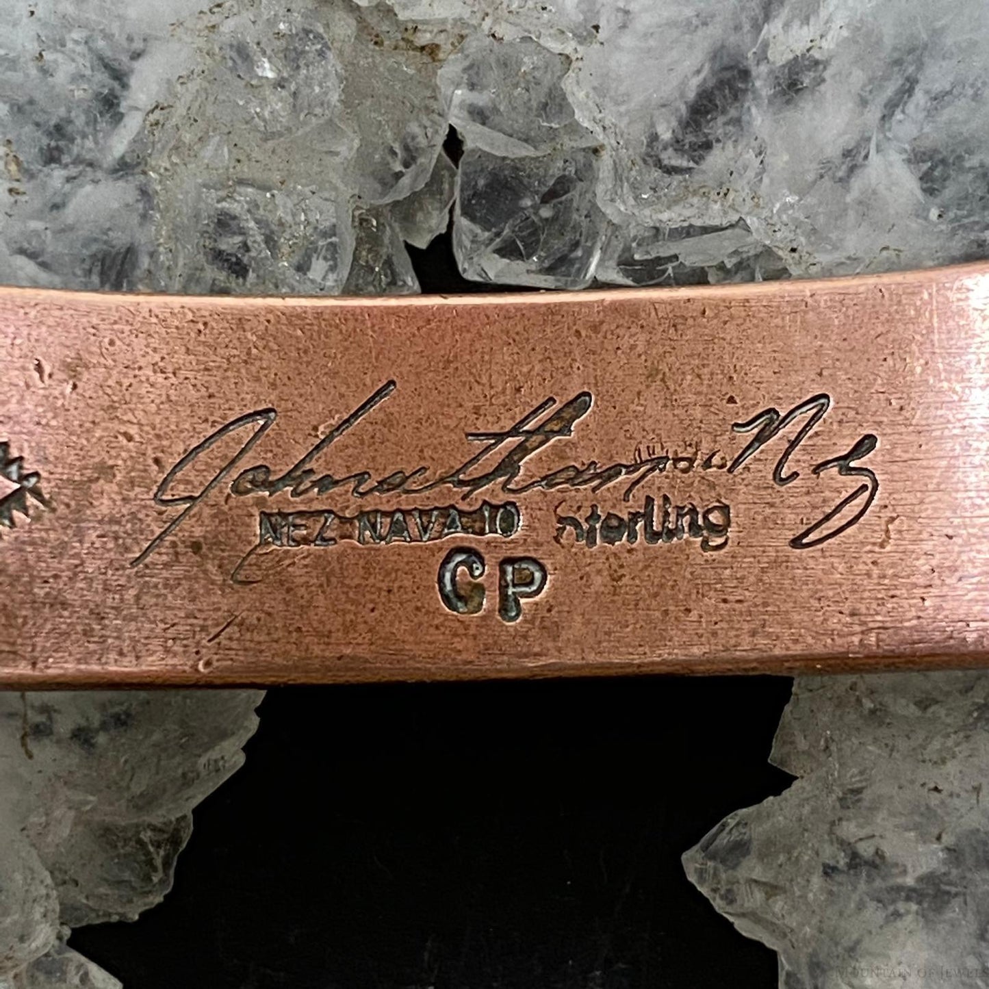 Jonathan Nez Navajo Sterling Silver and Copper Heavy Gauge Bracelet For Women