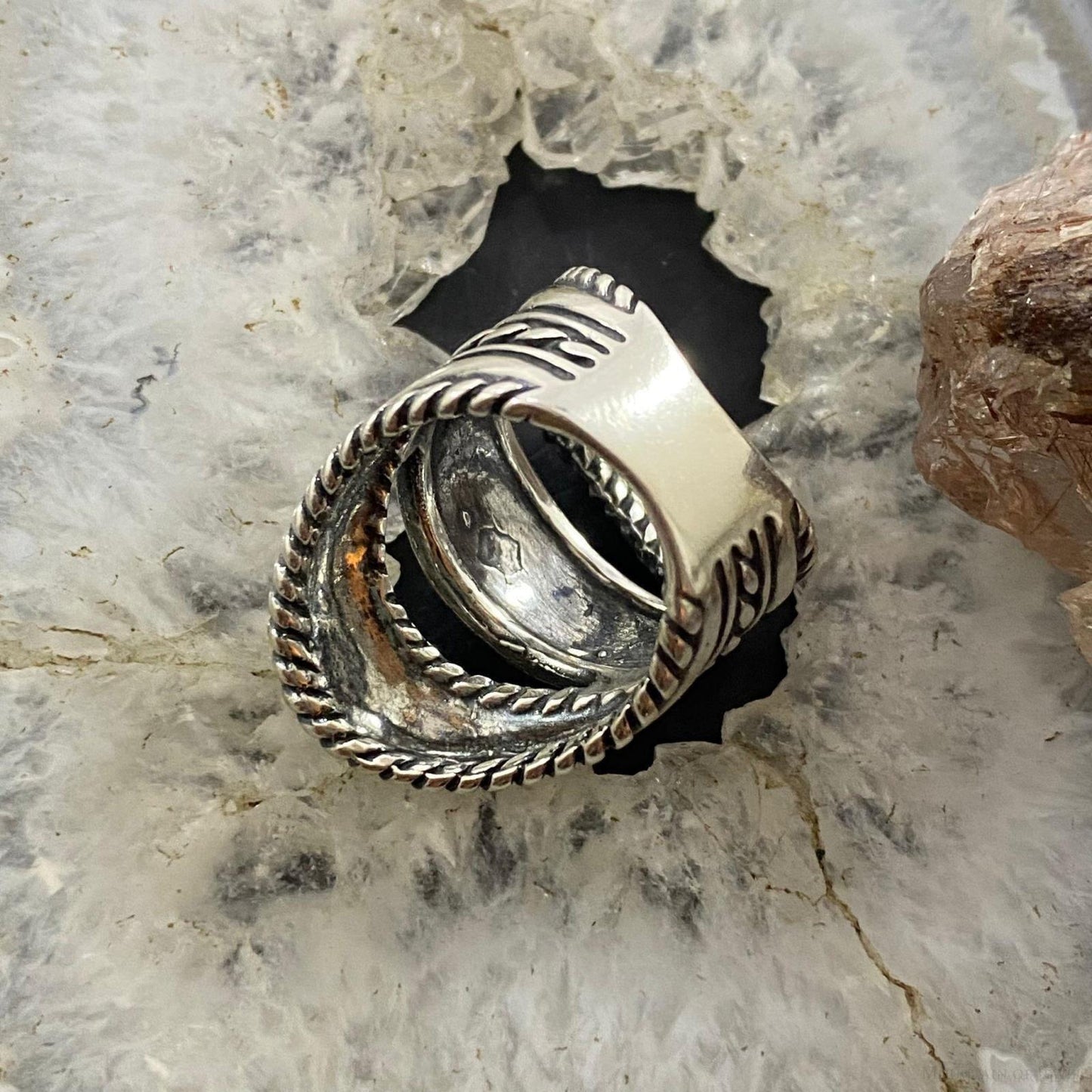 Carolyn Pollack Vintage Sterling Silver Decorated Ropes & Bands Ring For Women