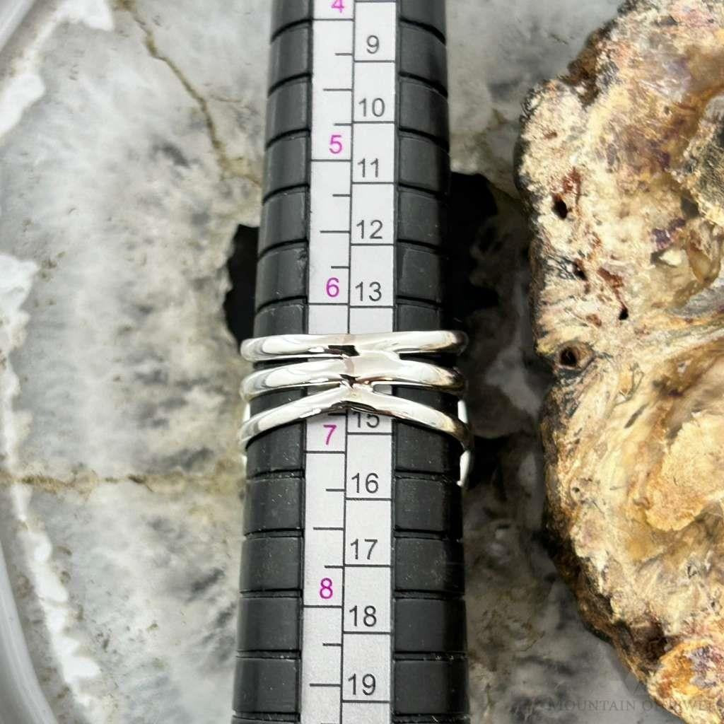 Sterling Silver Southwestern Style Teardrop Shattuckite Ring Size 6.75 For Women