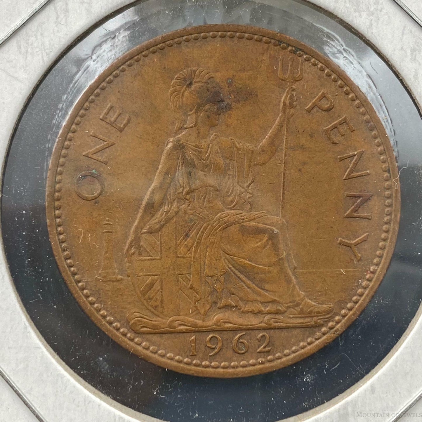 1962 Great Britain One British 1 Penny Queen Elizabeth II Bronze Collectible