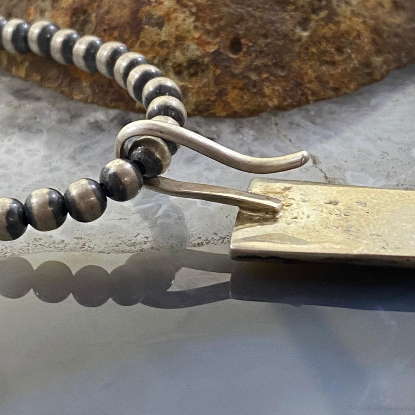 Cheyenne Custer Native American Sterling Silver Trapeze Tufa Cast Unisex Pendant