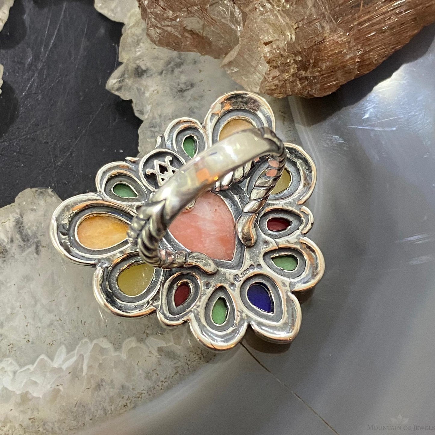 Carolyn Pollack Sterling Silver Multistone Cluster Heart Ring For Women, Variety of Sizes