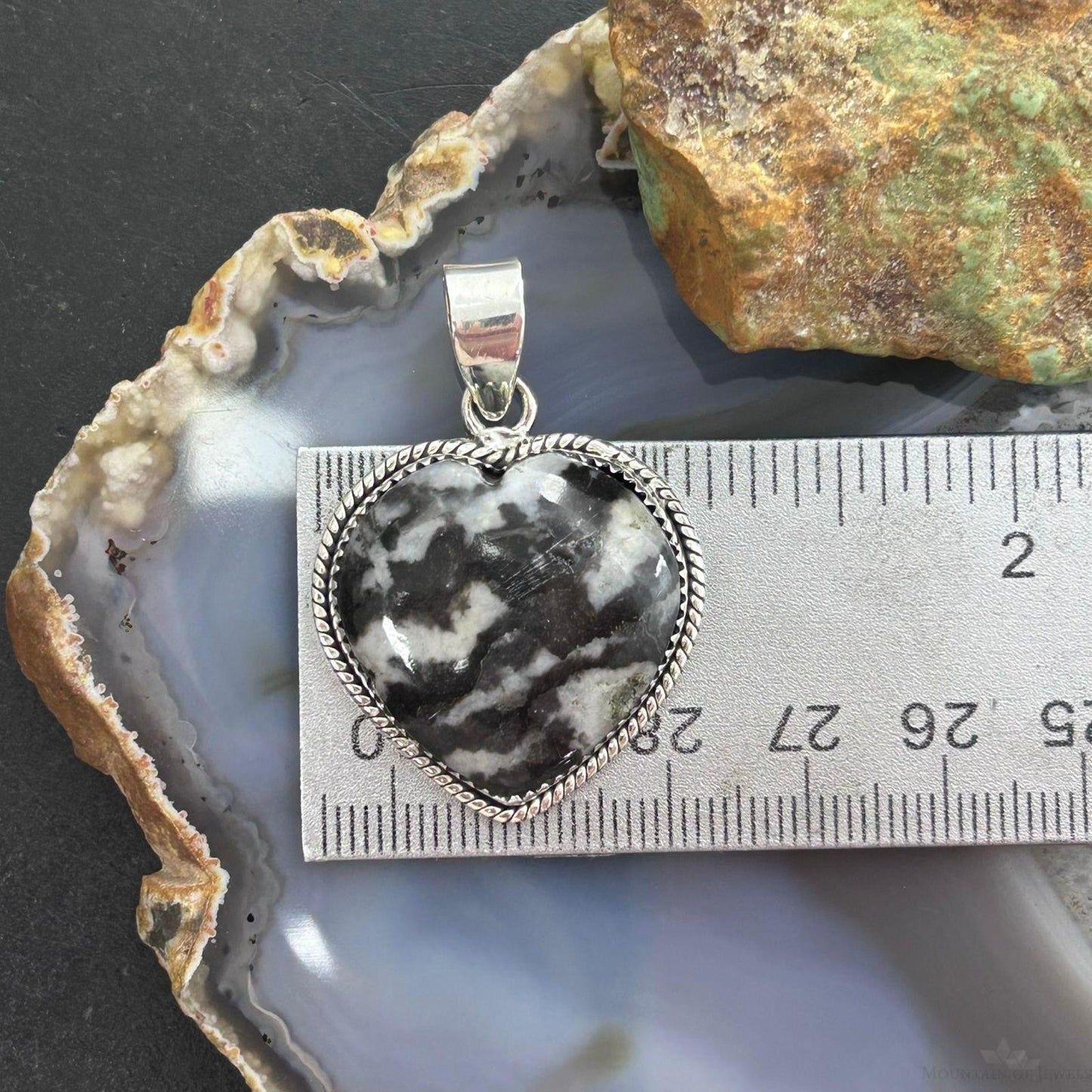 Sterling Silver Southwestern Style White Buffalo Heart Pendant For Women