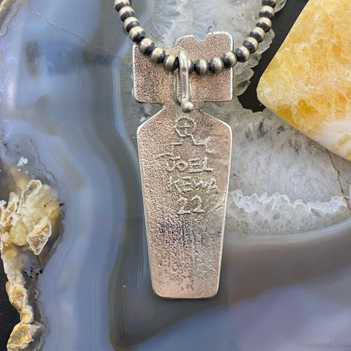 Joel Pajarito Native American Santo Domingo Tufa Cast w/Turquoise Unisex Pendant