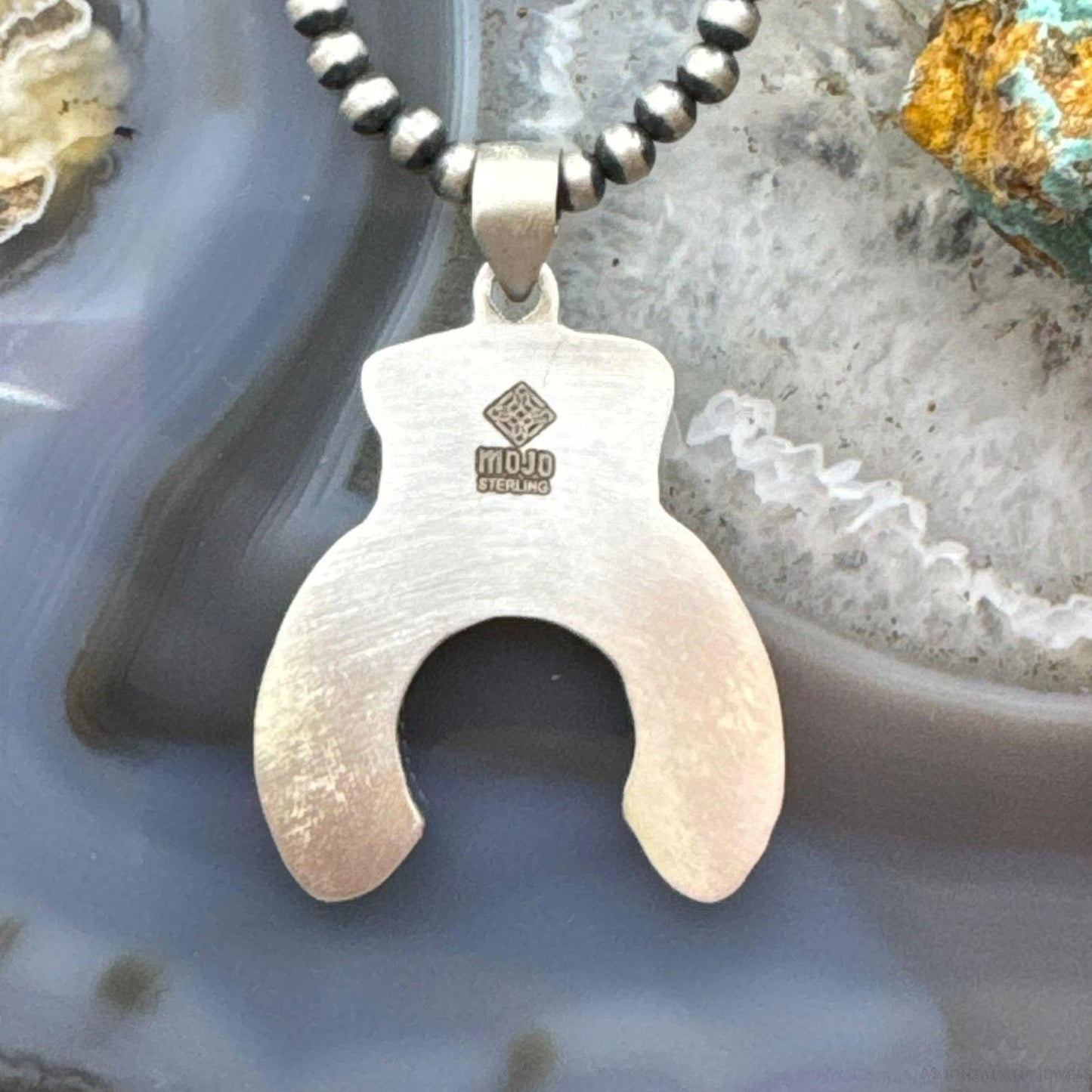 Southwestern Style Sterling Silver Decorated Cluster Naja Pendant For Women