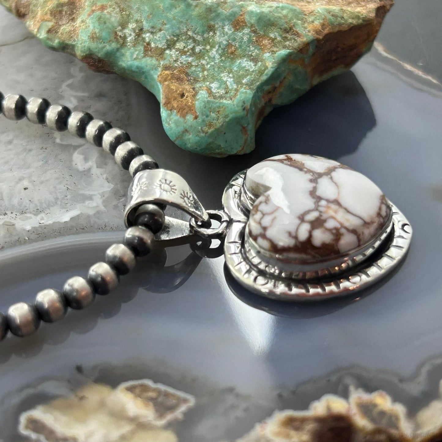 Sterling Silver Southwestern Style Wild Horse Heart Pendant For Women