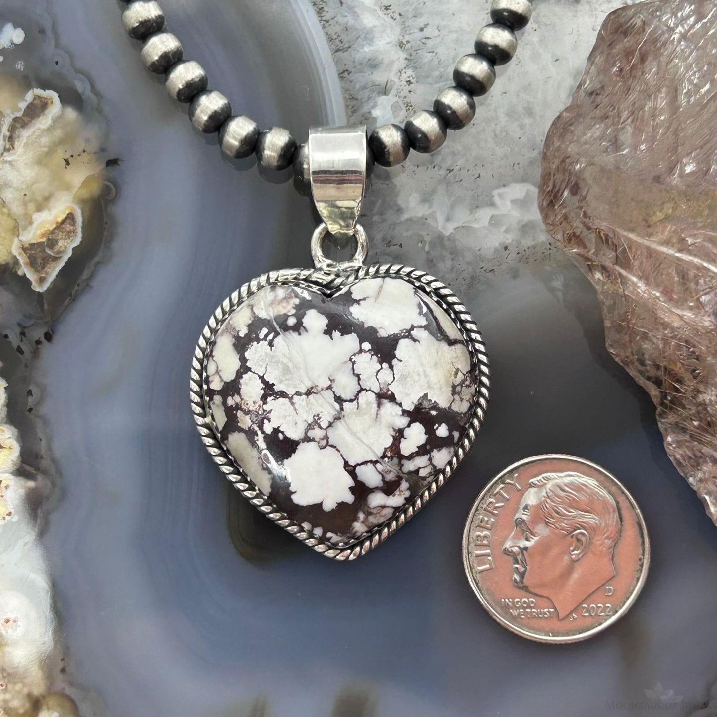 Sterling Silver Southwestern Style Wild Horse Heart Pendant For Women