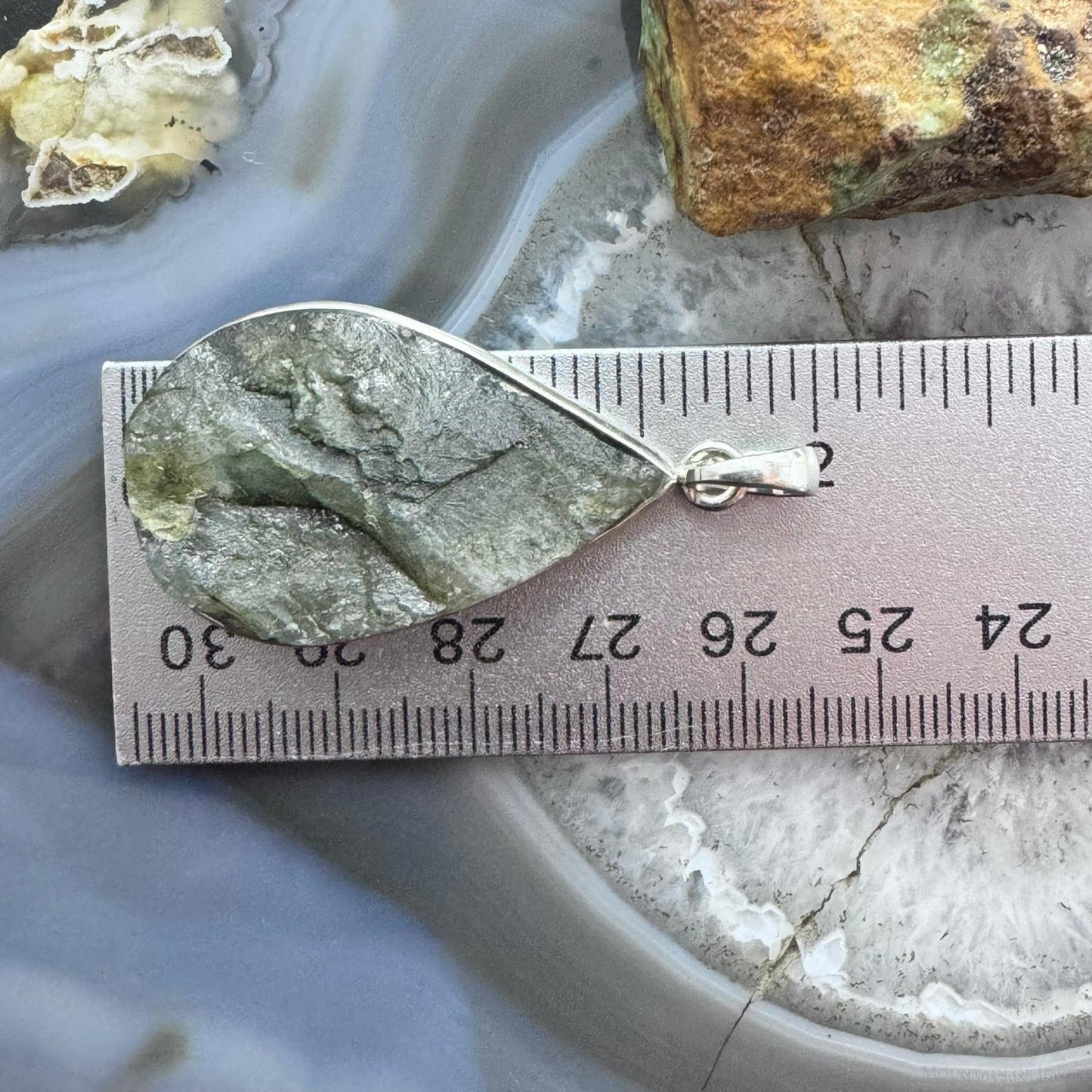 Sterling Silver Large Teardrop Abalone Double Sided Fashion Pendant For Women