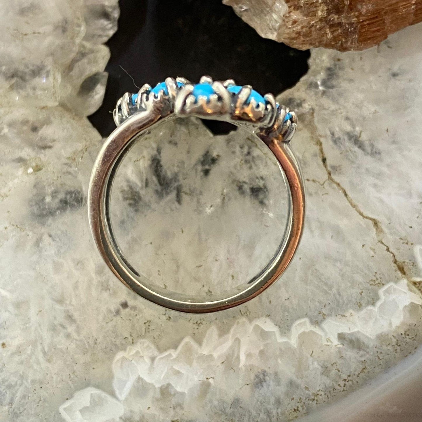 Carolyn Pollack Sterling Turquoise Cluster Decorated Ring Variety of Sizes