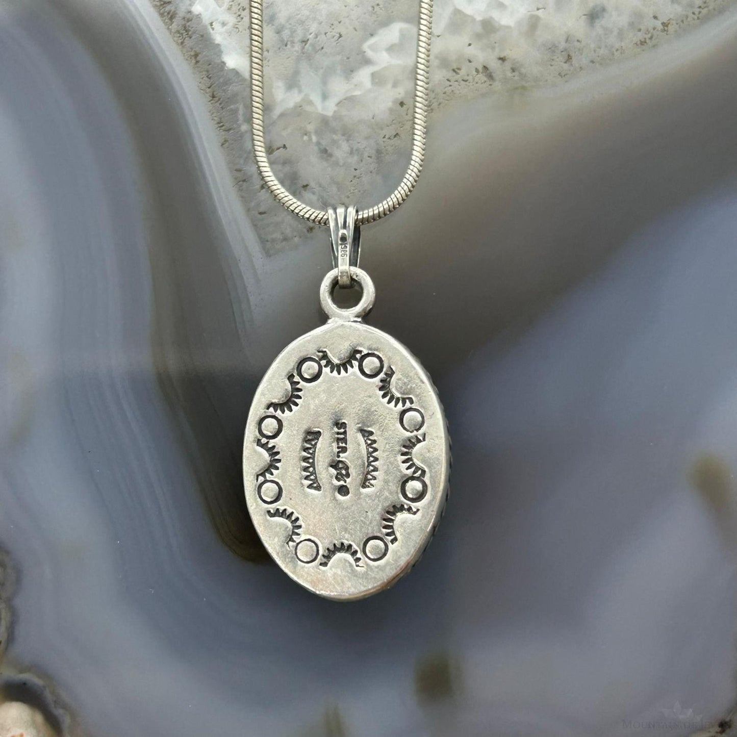 Carolyn Pollack Sterling Silver Picture Jasper Pendant with 16" Necklace For Women