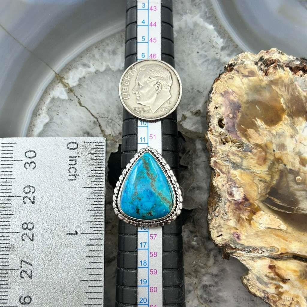 Sterling Silver Southwestern Style Teardrop Shattuckite Decorated Ring Size 7 For Women