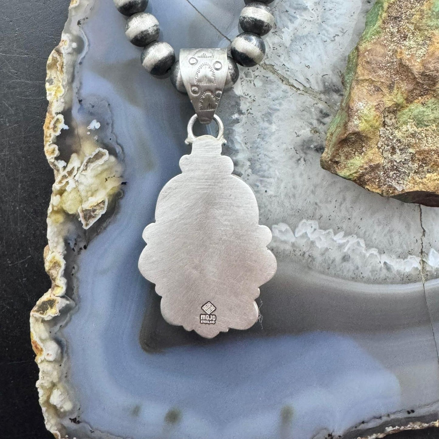 Sterling Silver Southwestern Style Teardrop Iranian Turquoise Decorated Pendant For Women