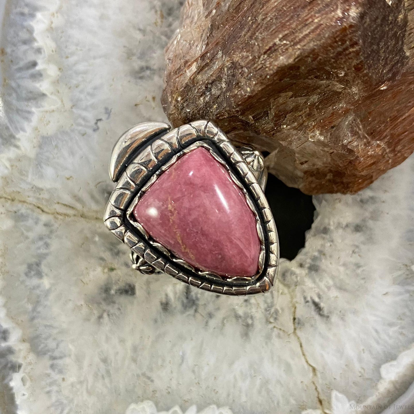 Carolyn Pollack Southwestern Style Sterling Silver Shield Rhodonite Ring Variety of Sizes