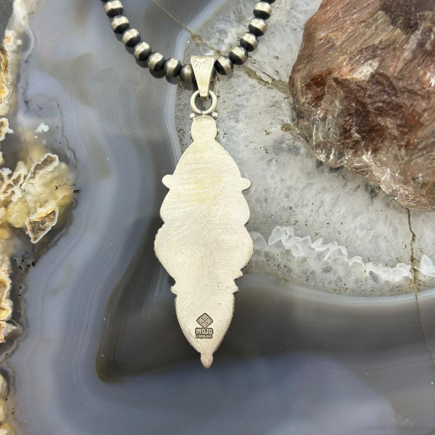 Sterling Silver Southwestern Style 3 Sonora Gold Turquoise Decorated Pendant For Women