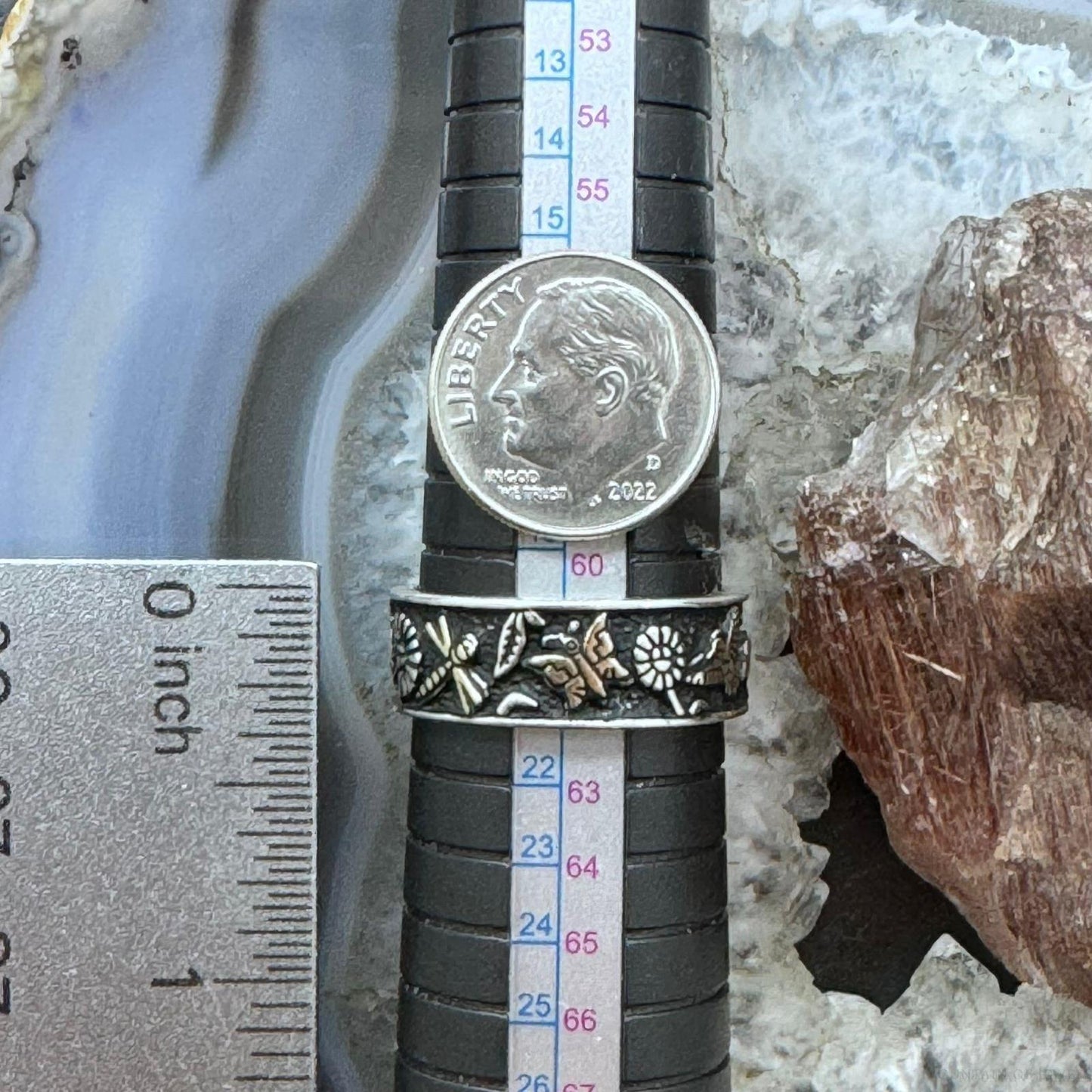 Roderick & Marilyn Tenorio and Carolyn Pollack Sterling Silver & 14K Gold Butterfly & Hummingbird Band Ring
