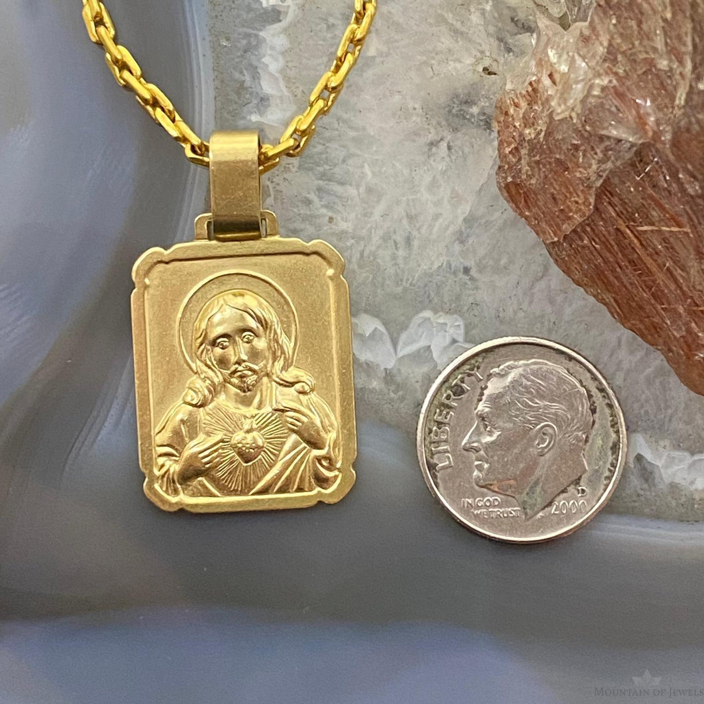 14K Yellow Gold Catholic Religious Unisex Pendant