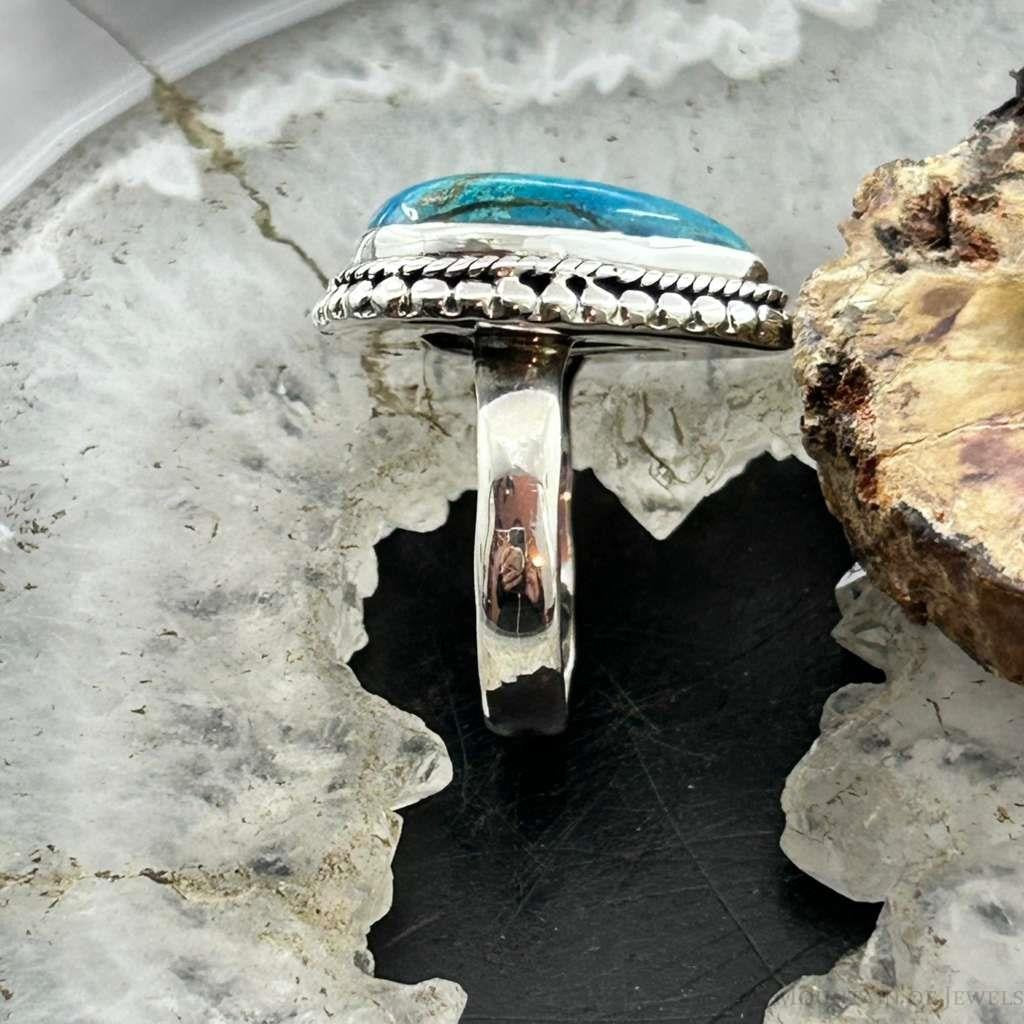 Sterling Silver Southwestern Style Teardrop Shattuckite Decorated Ring Size 7 For Women