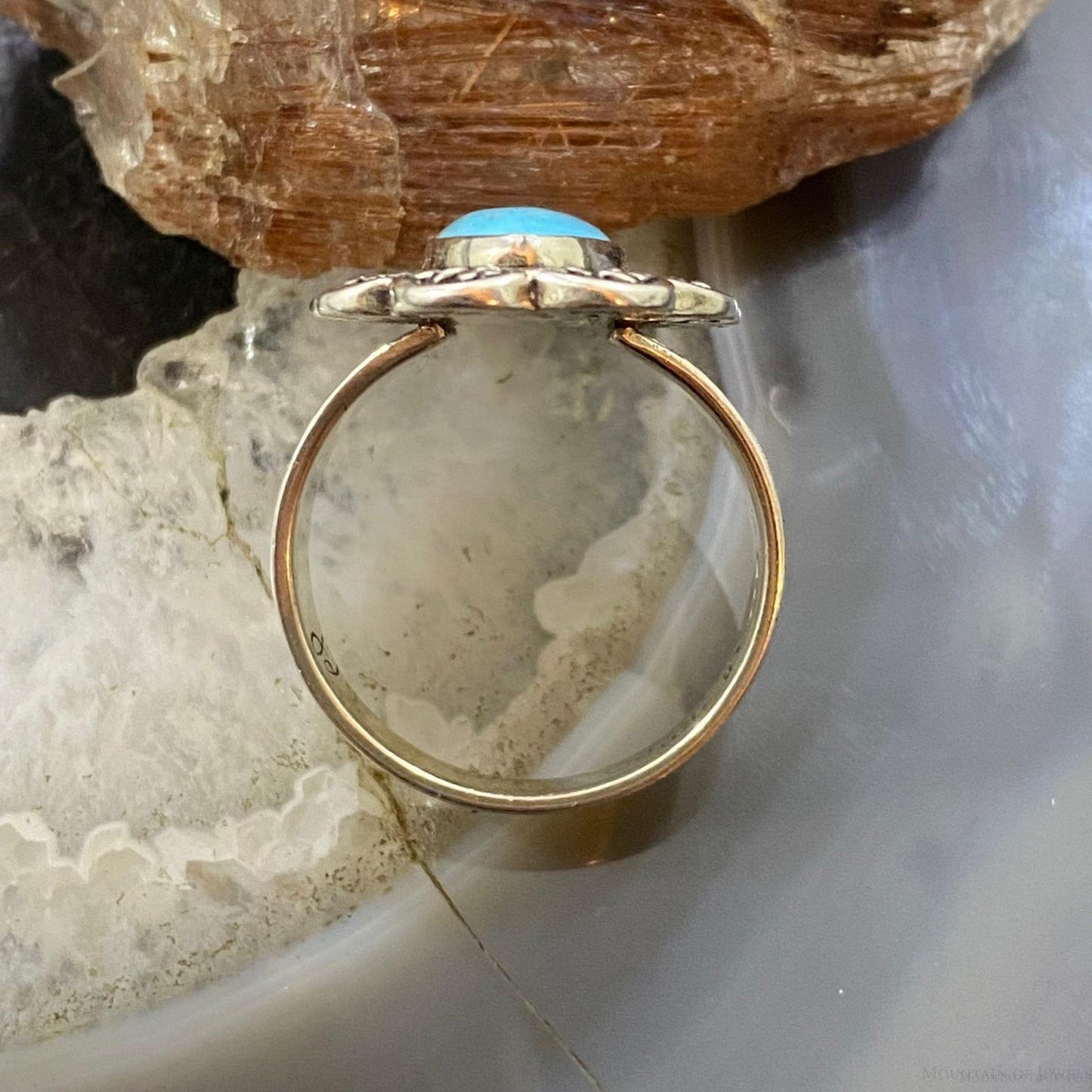 Carolyn Pollack Sterling Silver Elongated Turquoise Decorated Ring Sz Variety