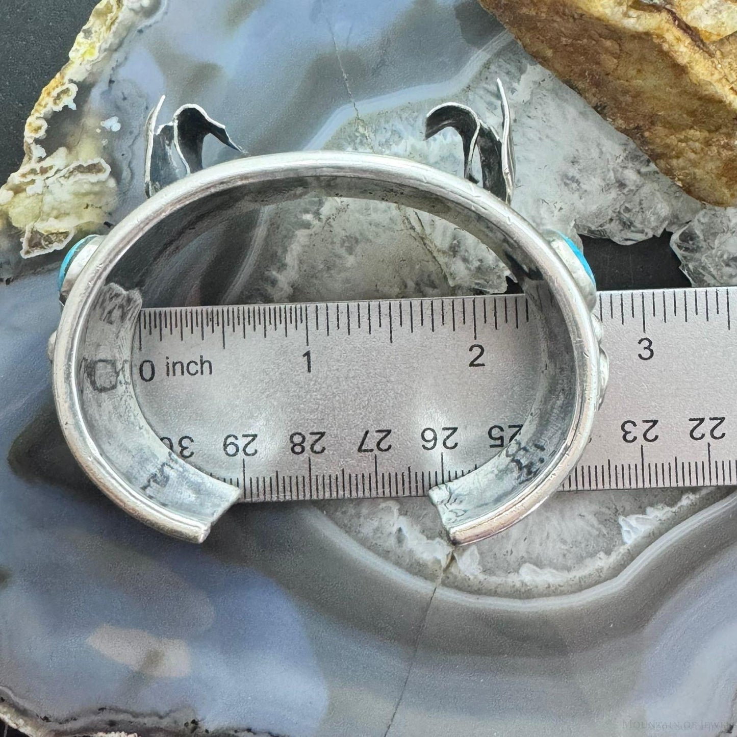 Roy Vandever Vintage Silver 2 Turquoise & 2 Coral Decorated Watch Cuff For Women
