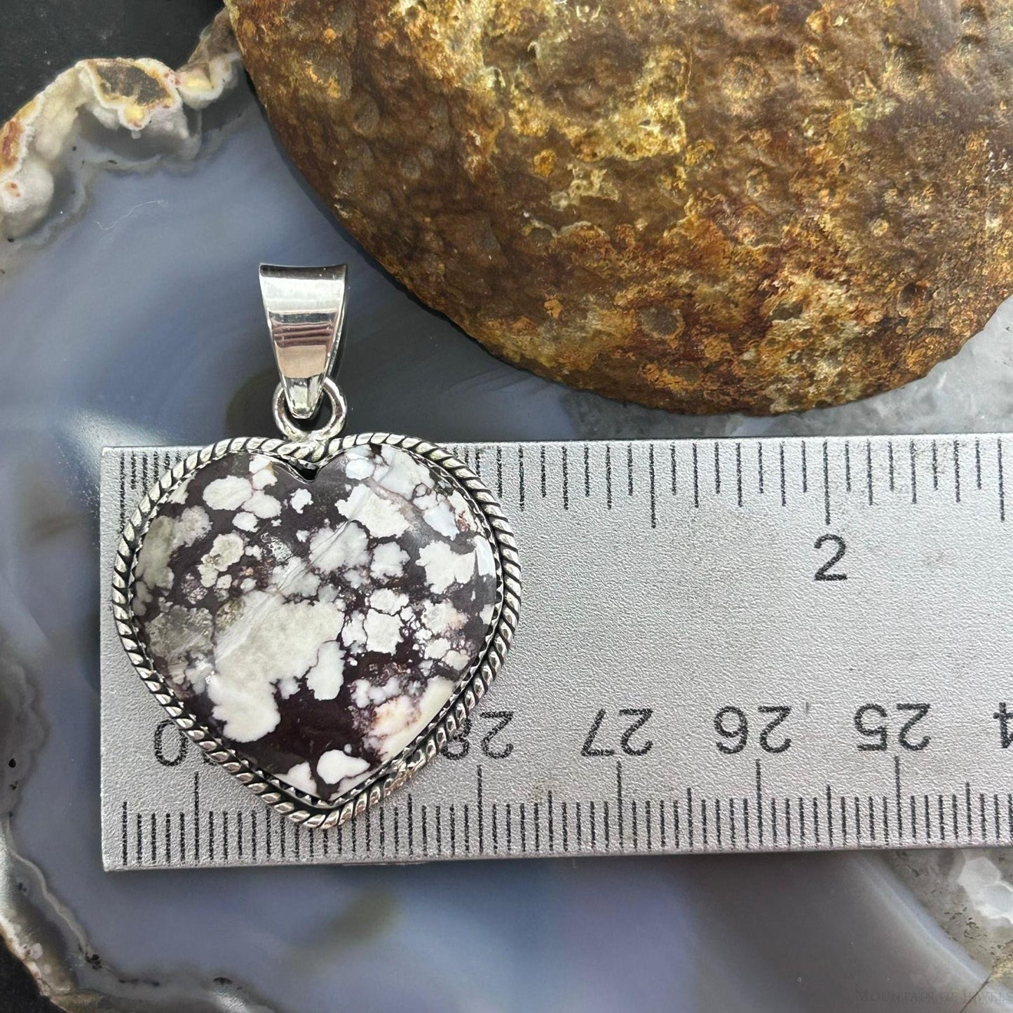 Sterling Silver Southwestern Style Wild Horse Heart Pendant For Women #1