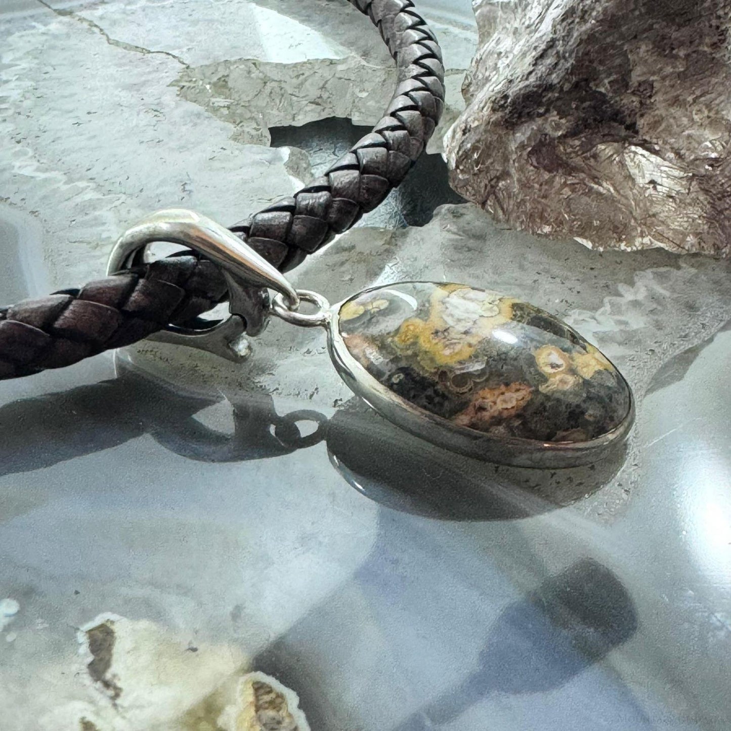 Carolyn Pollack Vintage Sterling Silver Oval Jasper Enhancer Pendant For Women #1