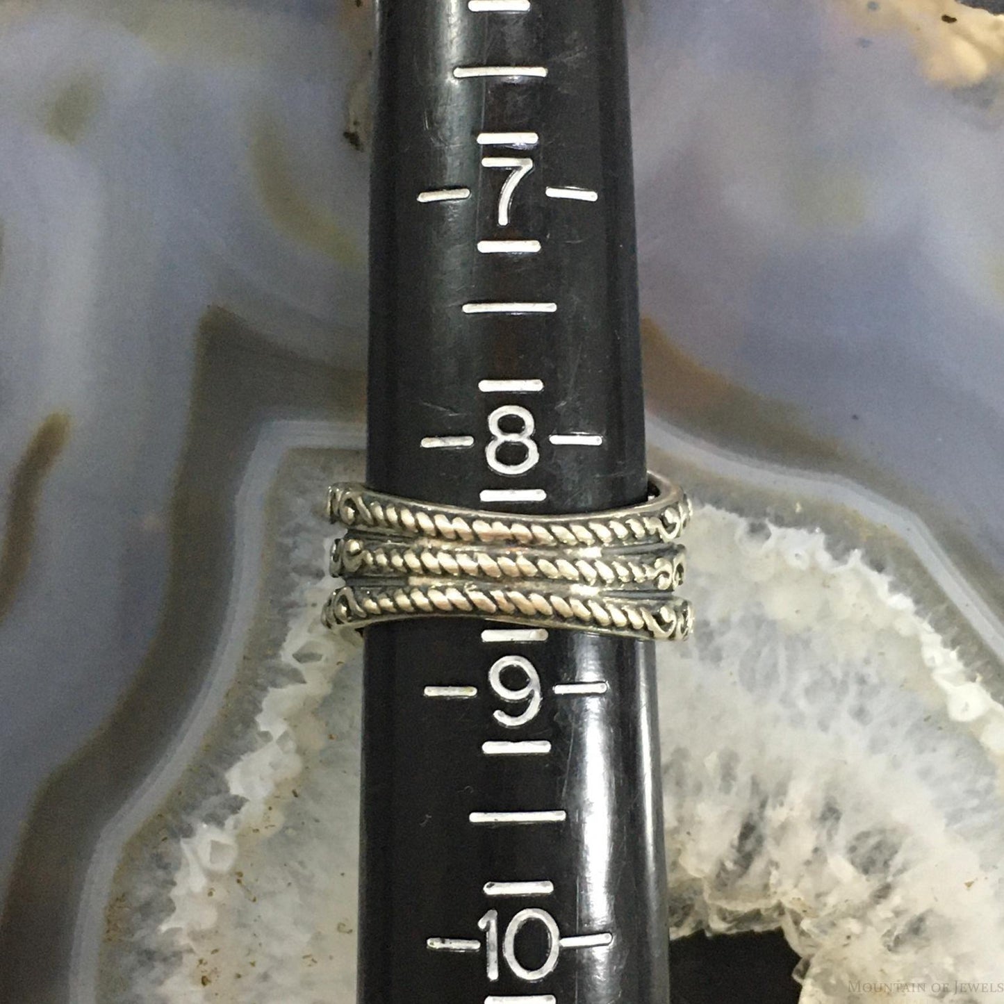 Carolyn Pollack Southwestern Style Sterling Silver Decorated Coil Ring For Women