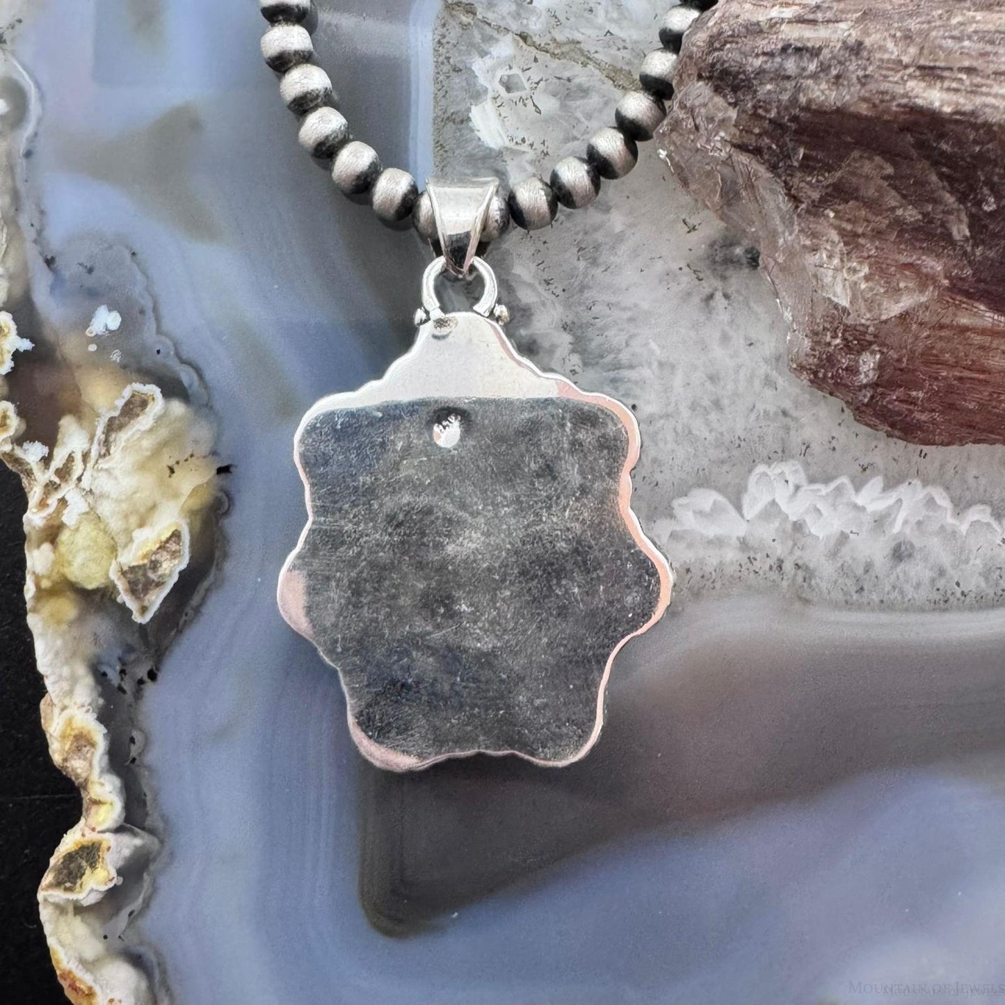 Sterling Silver Southwestern Style Composite American Turquoise Cluster Pendant