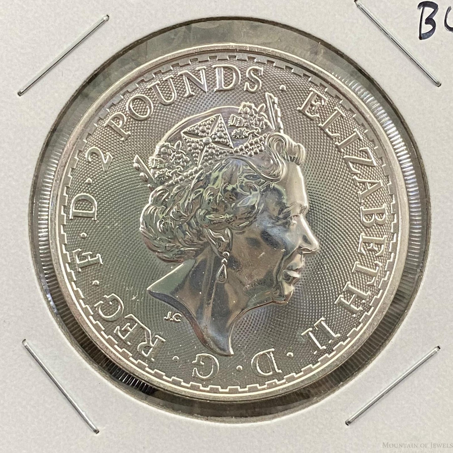 2021 UK 1.0 Ounce Britania 2 Pounds .9999 Fine Silver BU #13122-3