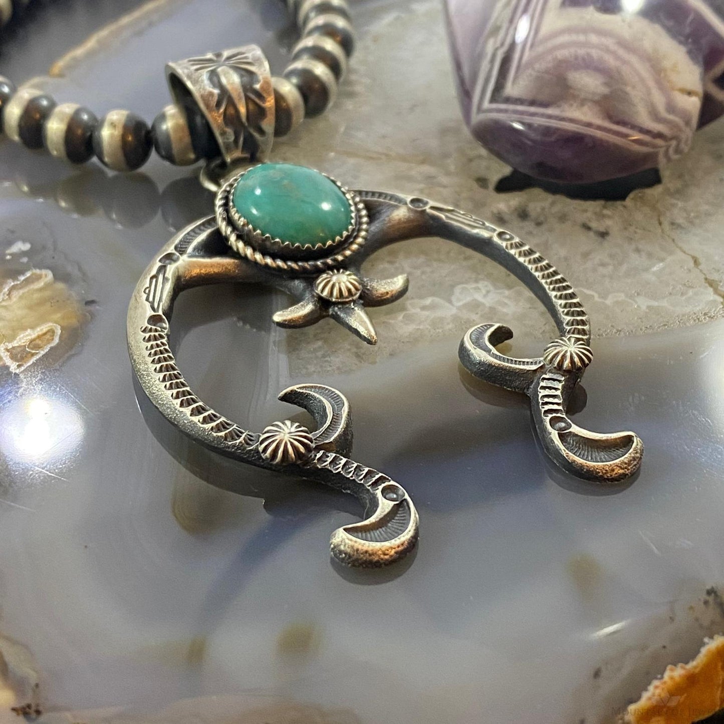 Eva & Linberg Billah Sterling Silver Turquoise Decorated Naja Unisex Pendant #23