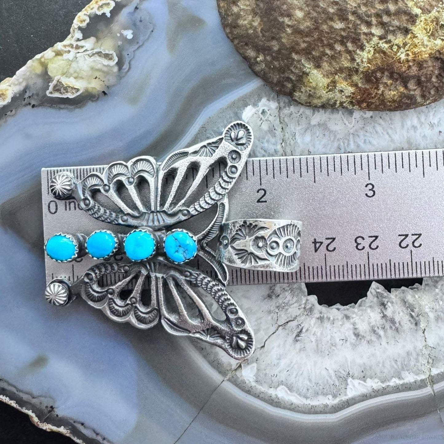 Eva & Linberg Billah Sterling Silver Butterfly w/Turquoise Decorated Pendant For Women