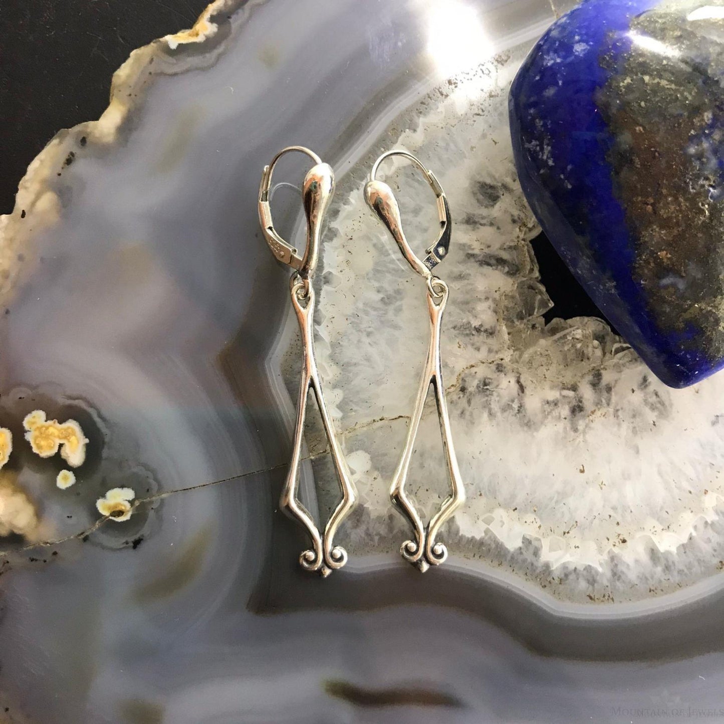 Carolyn Pollack Sterling Silver Elongated Openwork Dangle Earrings For Women #1